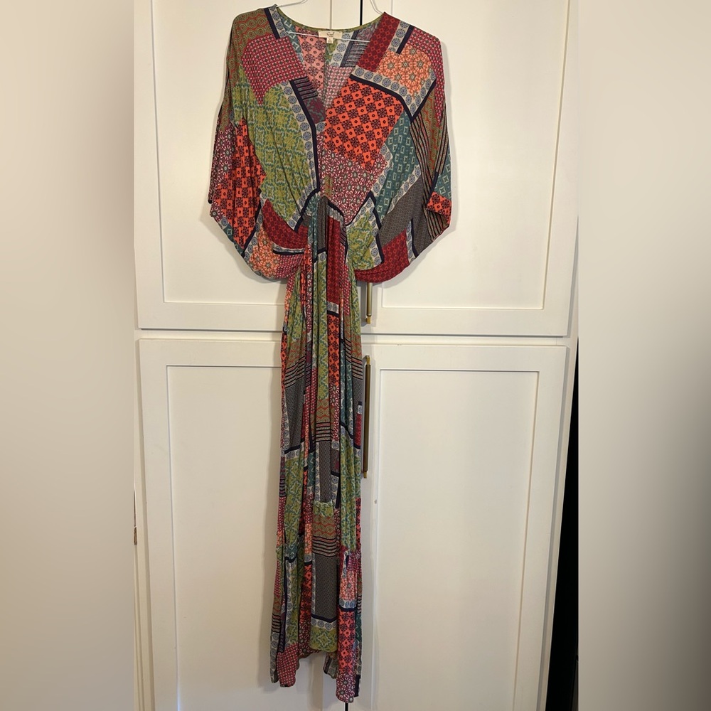 Easel Multicolor Patchwork Maxi Dress - Picture 3 of 4